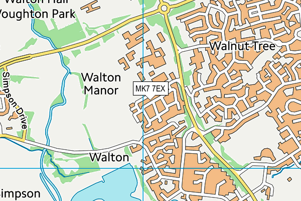 MK7 7EX map - OS VectorMap District (Ordnance Survey)