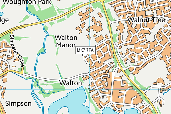 MK7 7FA map - OS VectorMap District (Ordnance Survey)