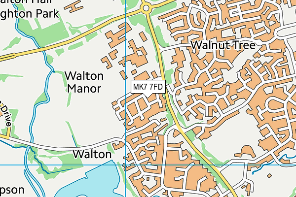 MK7 7FD map - OS VectorMap District (Ordnance Survey)