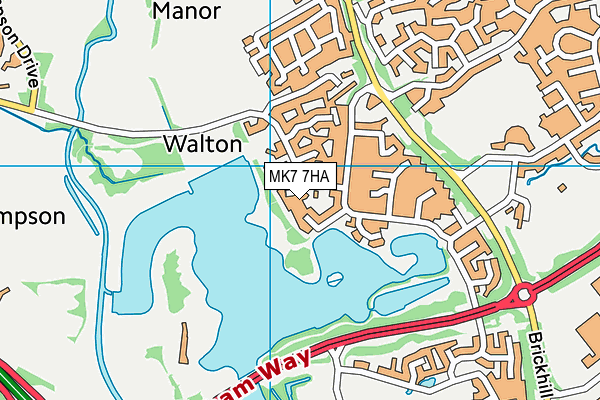 MK7 7HA map - OS VectorMap District (Ordnance Survey)