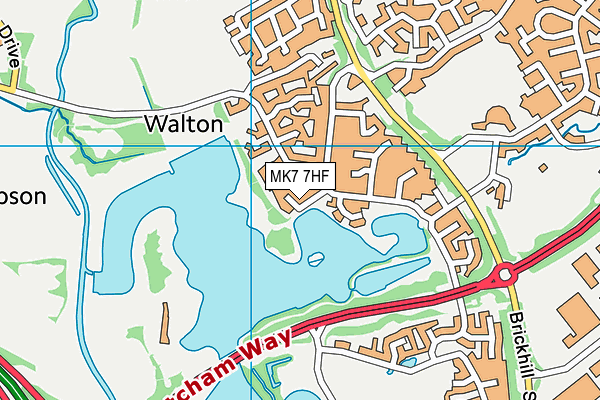 MK7 7HF map - OS VectorMap District (Ordnance Survey)