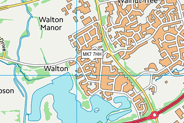 MK7 7HH map - OS VectorMap District (Ordnance Survey)