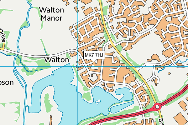 MK7 7HJ map - OS VectorMap District (Ordnance Survey)