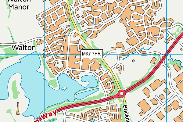 MK7 7HR map - OS VectorMap District (Ordnance Survey)