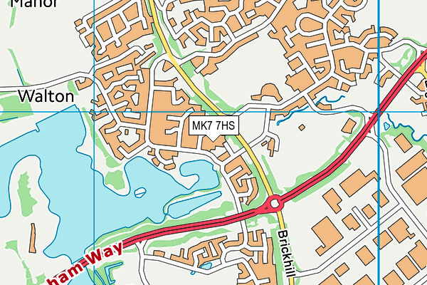 MK7 7HS map - OS VectorMap District (Ordnance Survey)