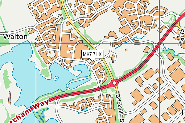 MK7 7HX map - OS VectorMap District (Ordnance Survey)