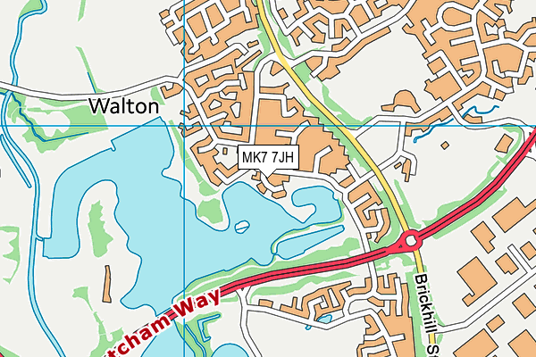 MK7 7JH map - OS VectorMap District (Ordnance Survey)