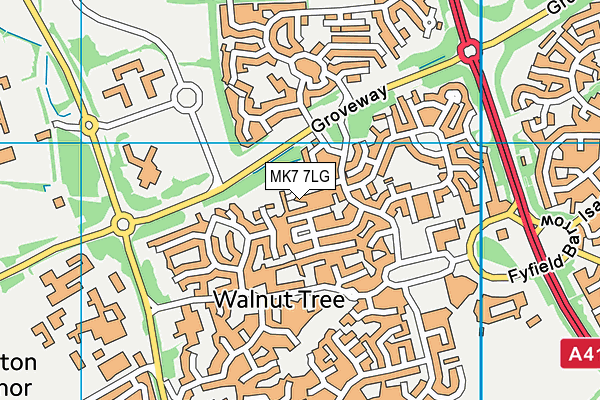 MK7 7LG map - OS VectorMap District (Ordnance Survey)