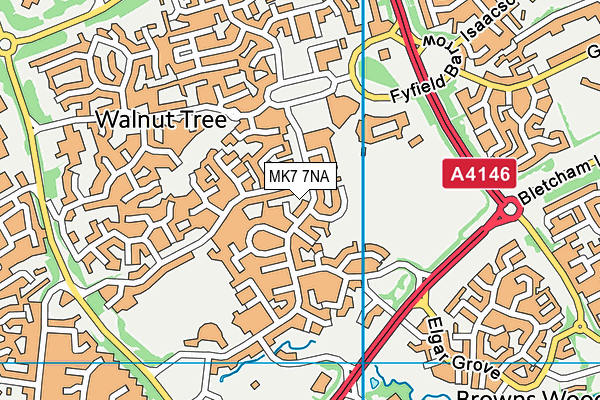 MK7 7NA map - OS VectorMap District (Ordnance Survey)