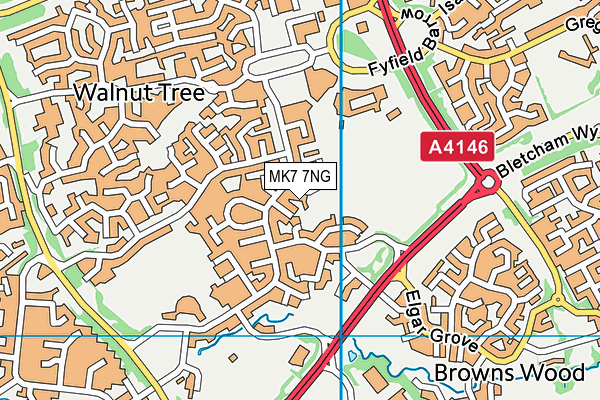 MK7 7NG map - OS VectorMap District (Ordnance Survey)