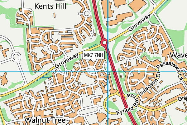 MK7 7NH map - OS VectorMap District (Ordnance Survey)