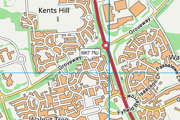 MK7 7NJ map - OS VectorMap District (Ordnance Survey)