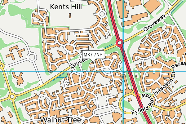 MK7 7NP map - OS VectorMap District (Ordnance Survey)