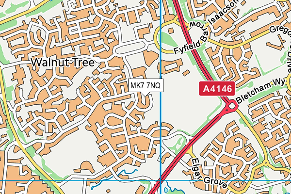 MK7 7NQ map - OS VectorMap District (Ordnance Survey)