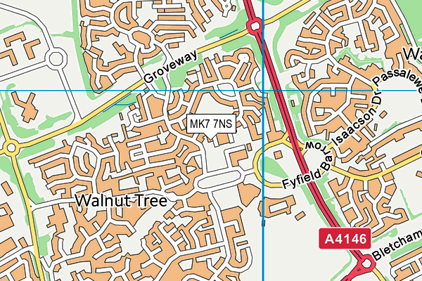 MK7 7NS map - OS VectorMap District (Ordnance Survey)