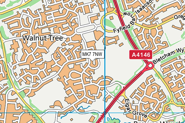 MK7 7NW map - OS VectorMap District (Ordnance Survey)