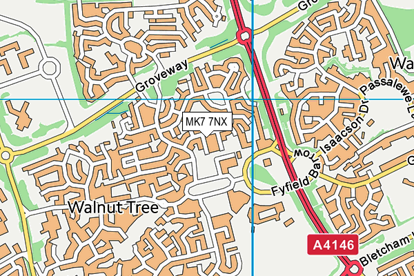 MK7 7NX map - OS VectorMap District (Ordnance Survey)