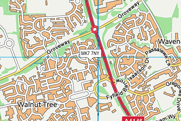 MK7 7NY map - OS VectorMap District (Ordnance Survey)