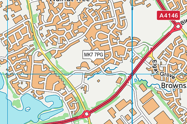 Heronshaw School map (MK7 7PG) - OS VectorMap District (Ordnance Survey)
