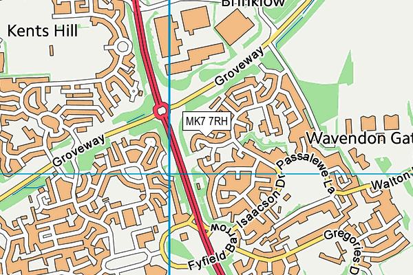 MK7 7RH map - OS VectorMap District (Ordnance Survey)