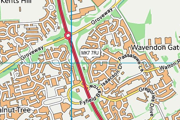 MK7 7RJ map - OS VectorMap District (Ordnance Survey)