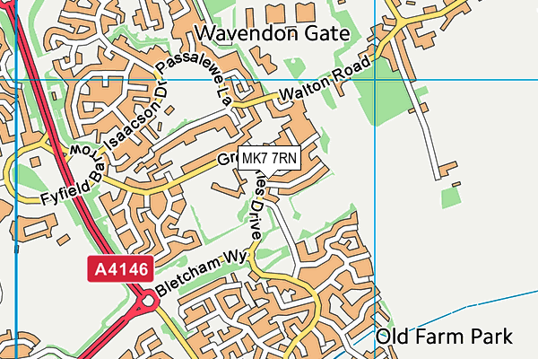 MK7 7RN map - OS VectorMap District (Ordnance Survey)