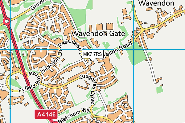 MK7 7RS map - OS VectorMap District (Ordnance Survey)