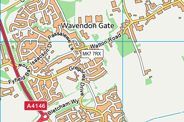 MK7 7RX map - OS VectorMap District (Ordnance Survey)