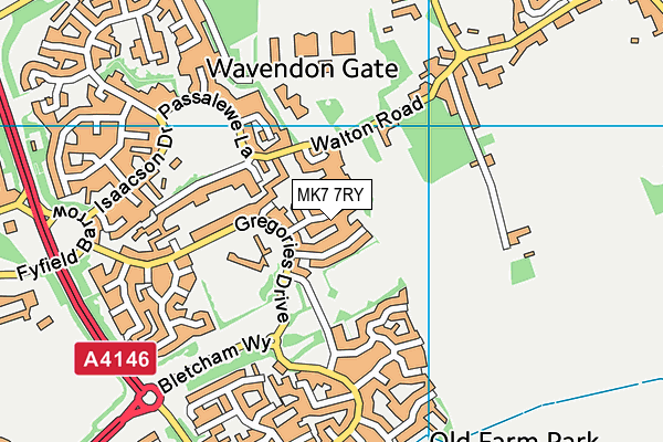 MK7 7RY map - OS VectorMap District (Ordnance Survey)