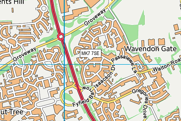 MK7 7SE map - OS VectorMap District (Ordnance Survey)