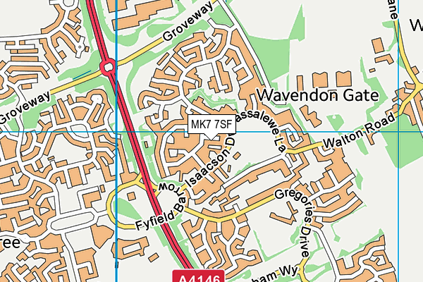 MK7 7SF map - OS VectorMap District (Ordnance Survey)