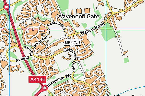 MK7 7SH map - OS VectorMap District (Ordnance Survey)