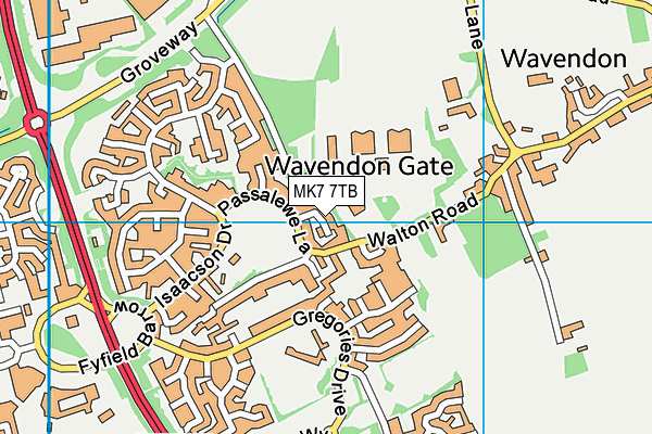 MK7 7TB map - OS VectorMap District (Ordnance Survey)