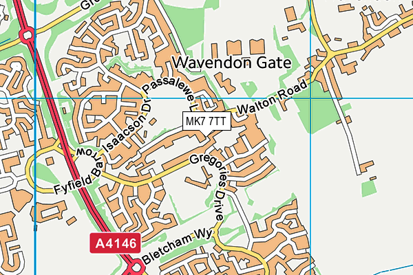 MK7 7TT map - OS VectorMap District (Ordnance Survey)