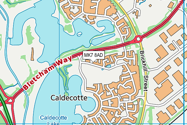 MK7 8AD map - OS VectorMap District (Ordnance Survey)