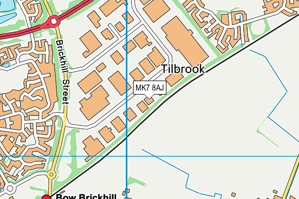 MK7 8AJ map - OS VectorMap District (Ordnance Survey)