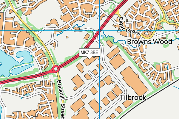 MK7 8BE map - OS VectorMap District (Ordnance Survey)