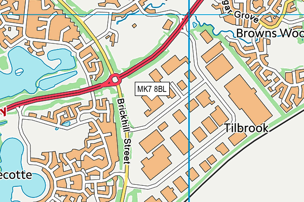 MK7 8BL map - OS VectorMap District (Ordnance Survey)