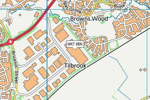 MK7 8BN map - OS VectorMap District (Ordnance Survey)