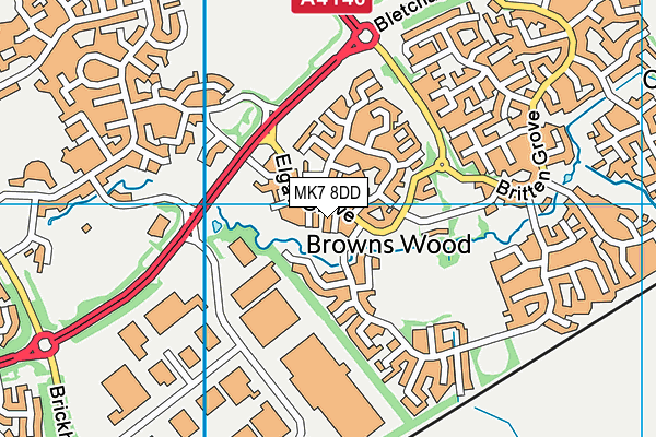 MK7 8DD map - OS VectorMap District (Ordnance Survey)