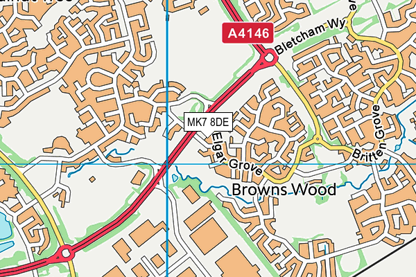 MK7 8DE map - OS VectorMap District (Ordnance Survey)