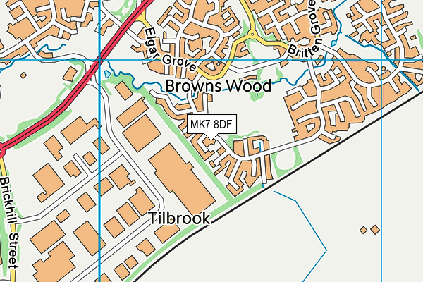 MK7 8DF map - OS VectorMap District (Ordnance Survey)