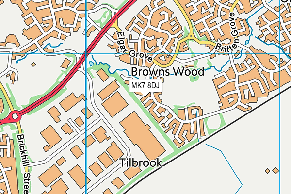 MK7 8DJ map - OS VectorMap District (Ordnance Survey)