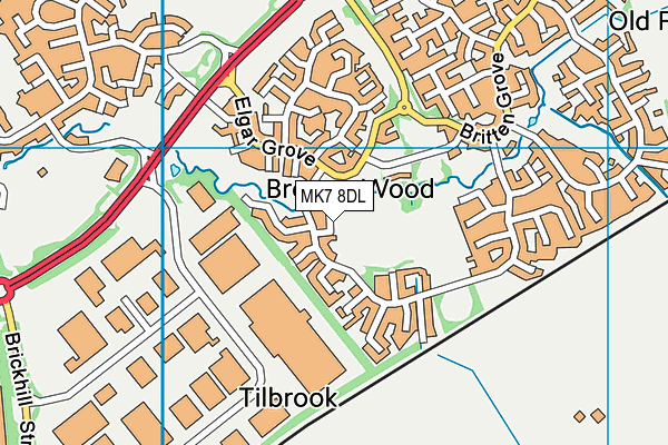 MK7 8DL map - OS VectorMap District (Ordnance Survey)