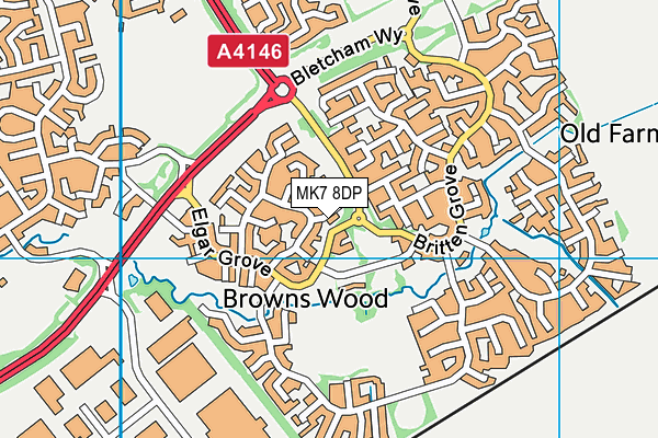 MK7 8DP map - OS VectorMap District (Ordnance Survey)