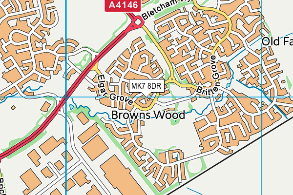 MK7 8DR map - OS VectorMap District (Ordnance Survey)