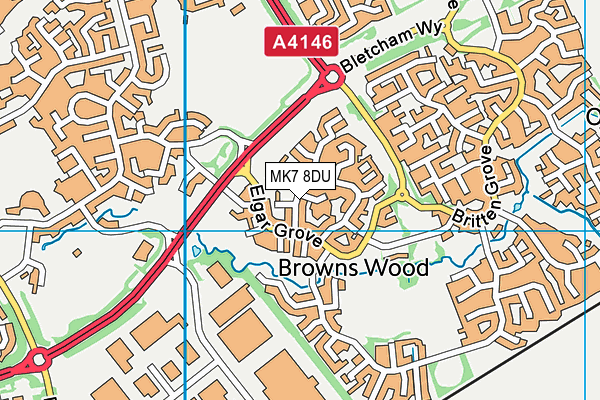 MK7 8DU map - OS VectorMap District (Ordnance Survey)