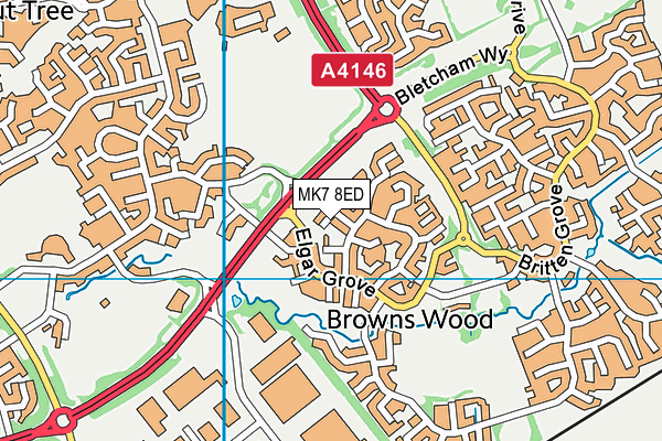 MK7 8ED map - OS VectorMap District (Ordnance Survey)