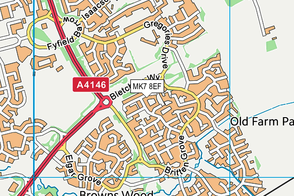 MK7 8EF map - OS VectorMap District (Ordnance Survey)