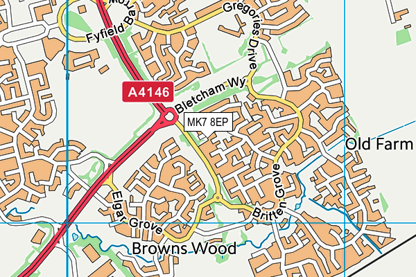 MK7 8EP map - OS VectorMap District (Ordnance Survey)